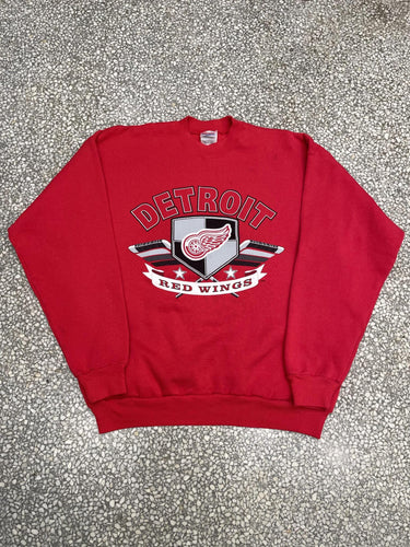 Detroit Red Wings 90's NHL Crewneck Sweatshirt Red / L