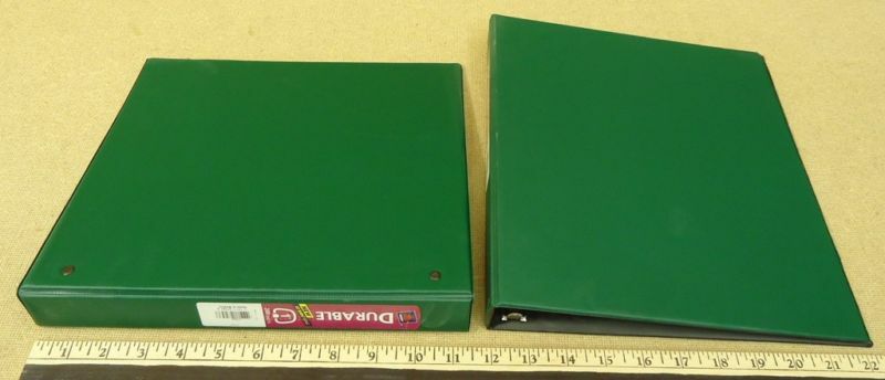 2 Avery Letter Size Durable EZ-Turn Ring Binders 696825 Green 1 in -- Used