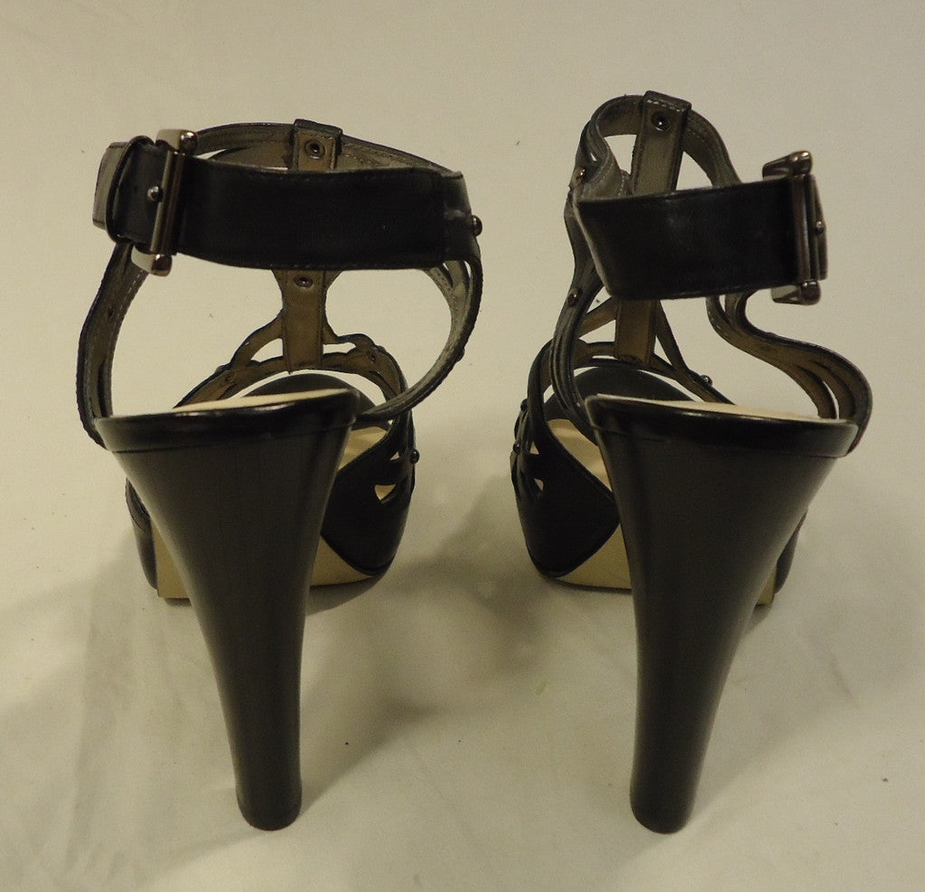 Guess Gladiator Strappy Heels Leather Female Adult 8 Black Solid/Studs 16-210gg -- New with Tags