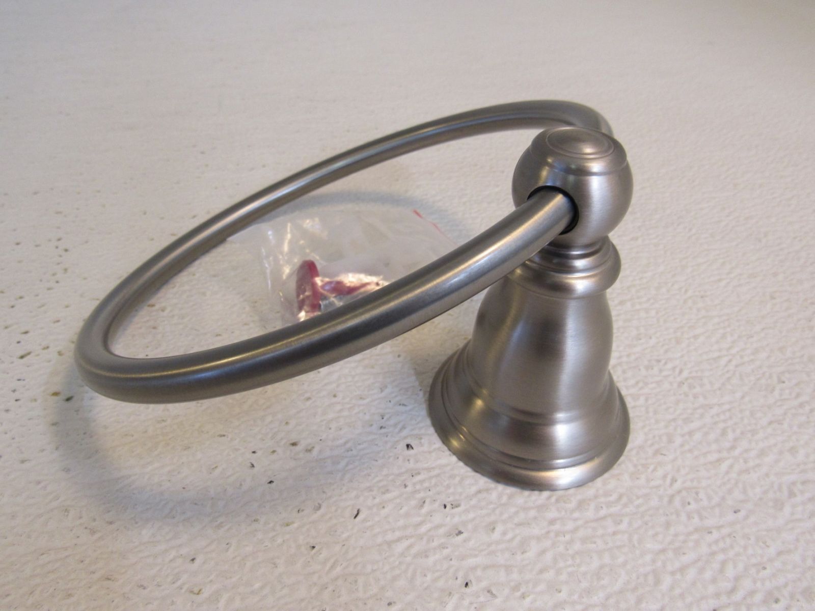 Moen Kingsley Bathroom Hand Towel Ring Brushed Nickel YB5486BN Metal -- New