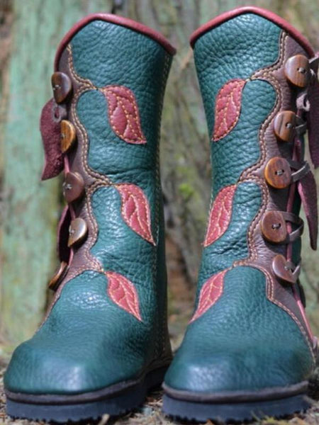 chunky tassels bandage knee high boots