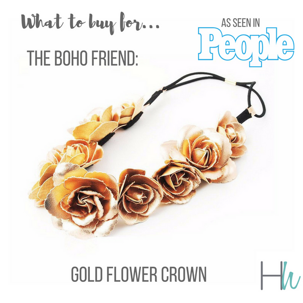 corona de flores de oro