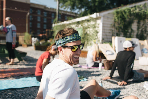 man wearing headband