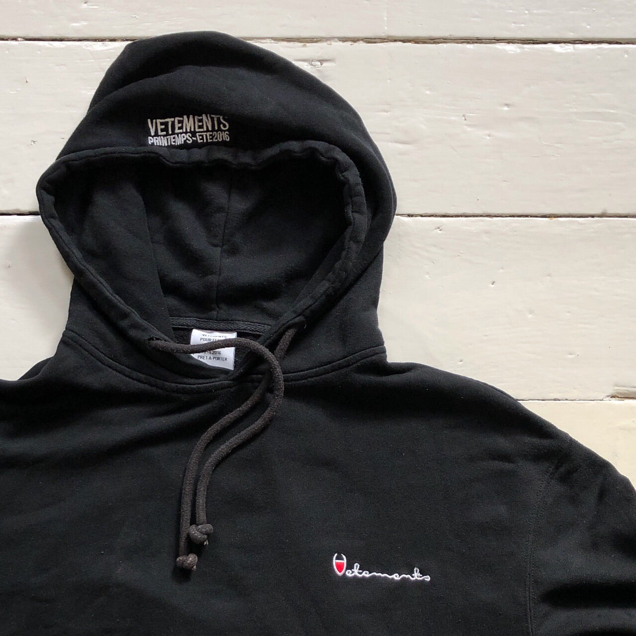 Vetements X Champion Black Hoodie 