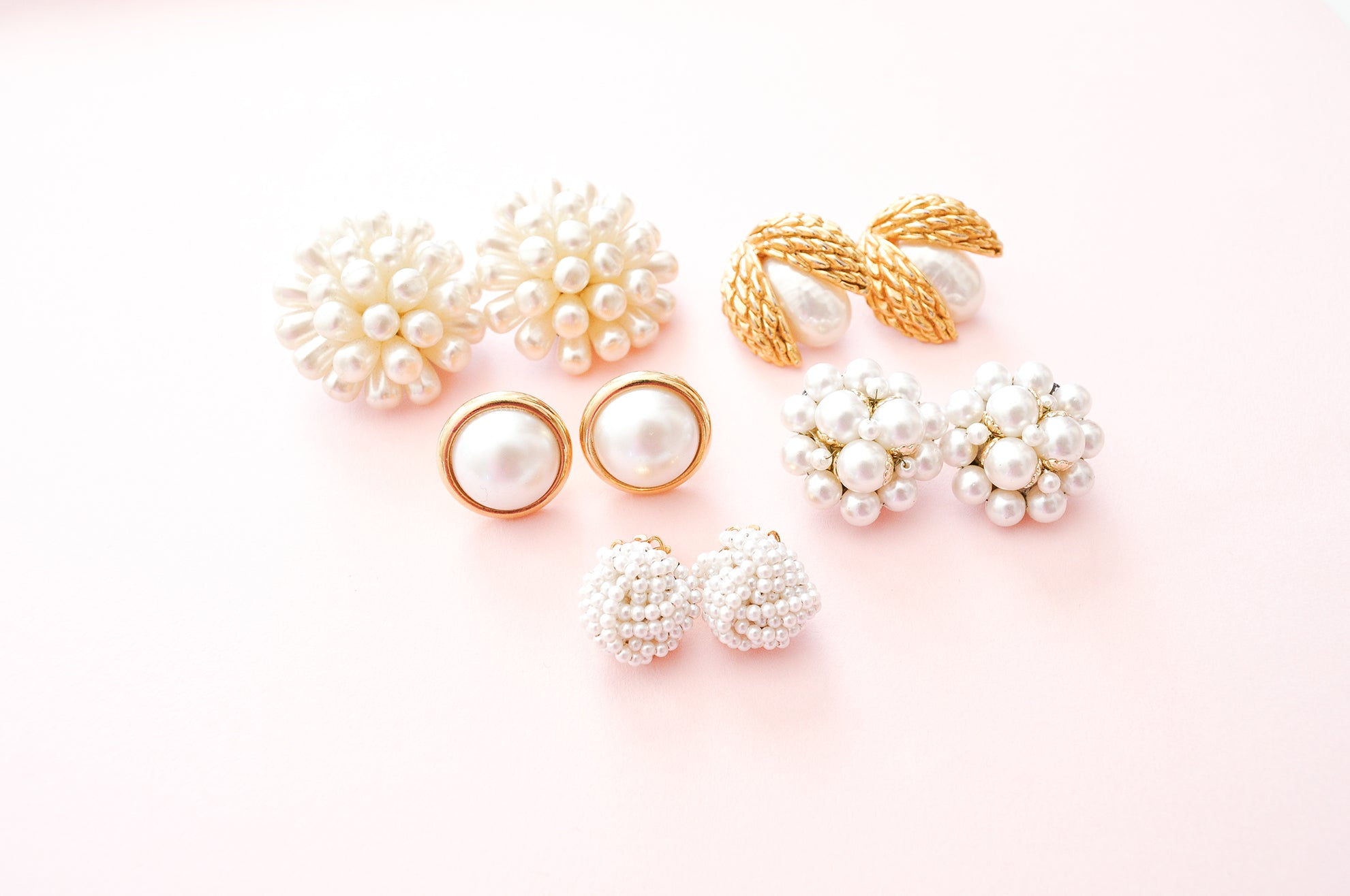Statement Pearl Bauble Vintage Earrings