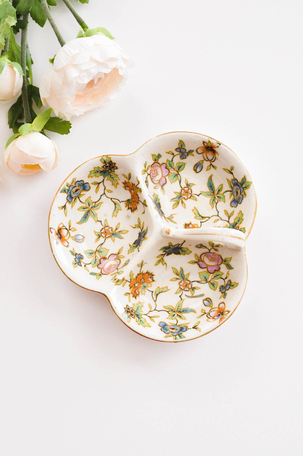 Painted Floral Dish