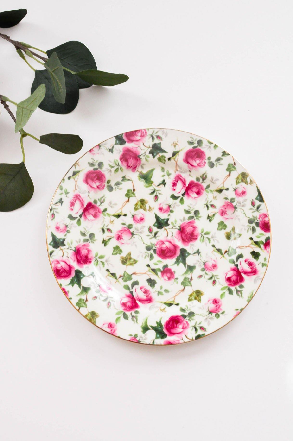 Vintage Chintz Floral Plate