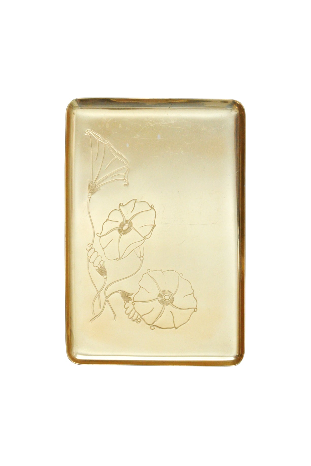 Brass Floral Tray