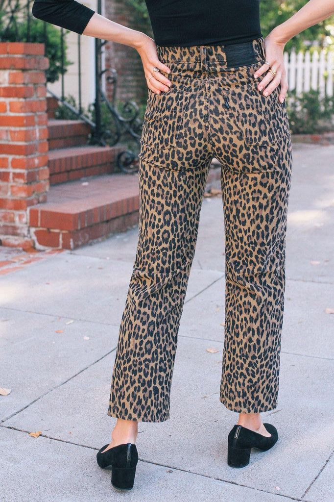 levi's ribcage leopard jeans