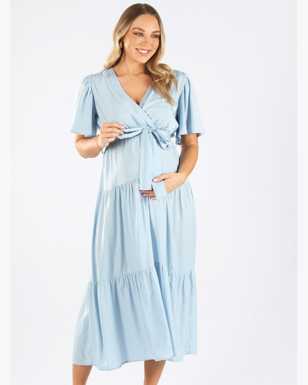 Cara Cobalt Blue Long Maternity Maxi Dress – Angel Maternity USA
