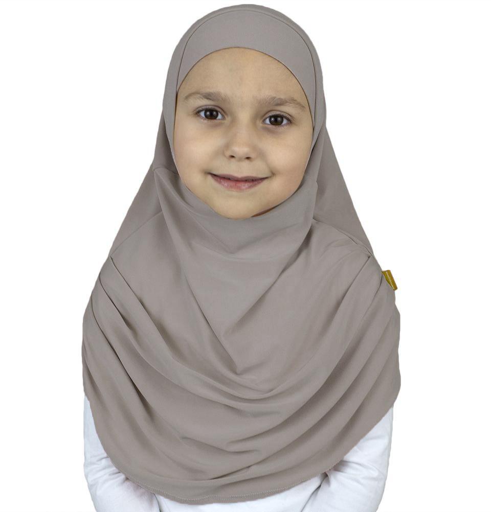 Firdevs Girl's Practical Hijab Scarf & Bonnet Mink Brown