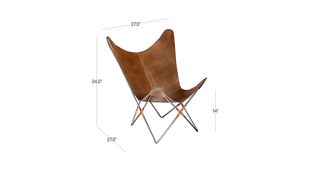 SBELGRANO BROWN LEATHER BUTTERFLY CHAIR