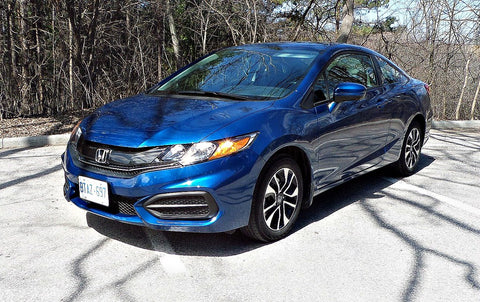 blue 2014 honda civic with painted bumper