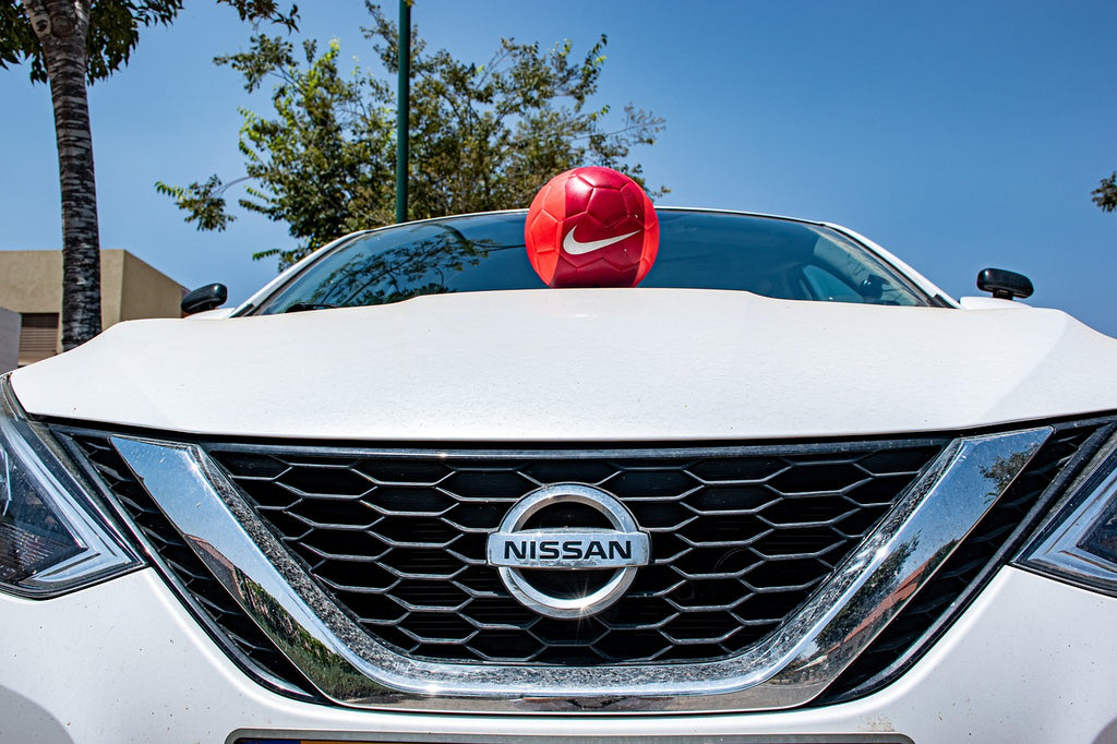 Nissan front bumper closeup