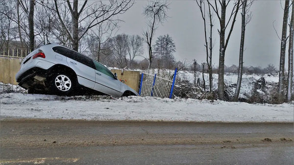 SUV drove off-road into a ditch