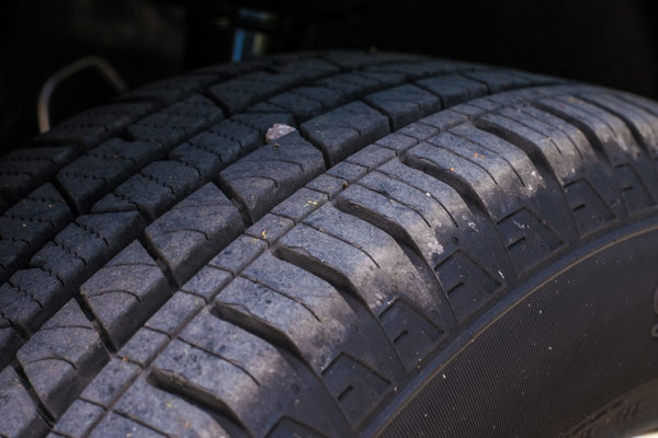 closeup of tire tread