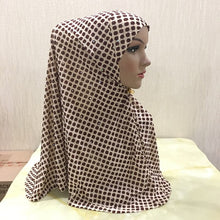 Load image into Gallery viewer, 200003922,H105 printed pray hijab medium size muslim amira hijab pull on islamic scarf head wrap headband,guiro,Zeinab Fashion.