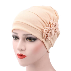 Scarfs & Scarves,Women's Rose Flowers Muslim Beanie Cap Snood Cancer Hat for Chemo Hair Loss,guiro,Zeinab Fashion.