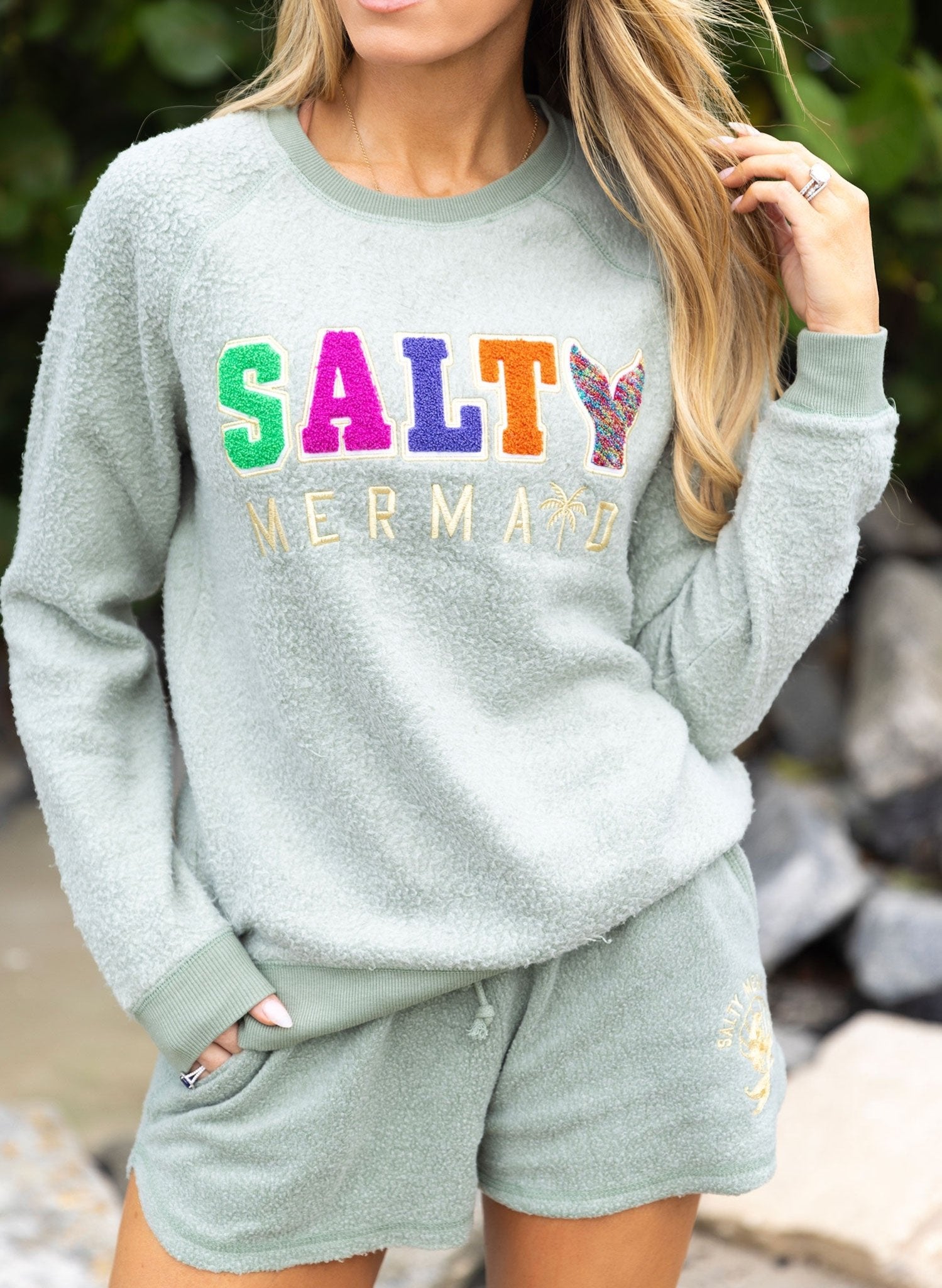 Siren Song Fleece Out Sweatshirt - Salty Mermaid Swim product image