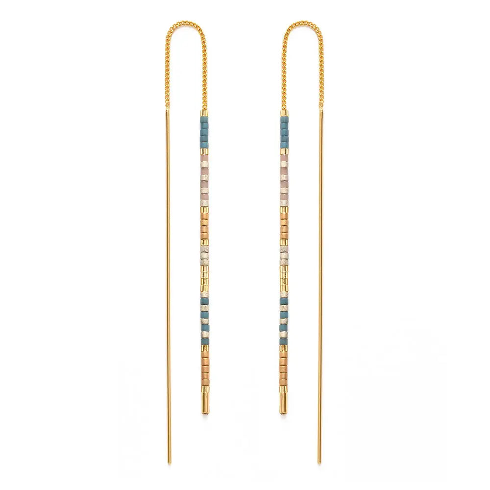 Miyuki Seed Bead Threader Earrings