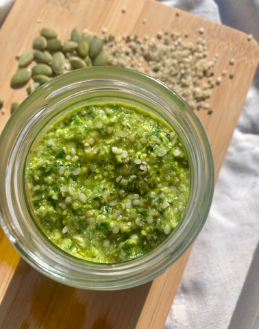 The Brothers Green NZ Hemp Recipe - Hemp Basil Pesto