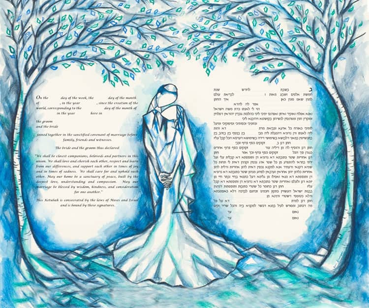 Orthodox Ketubah: Mystical Forest Theme