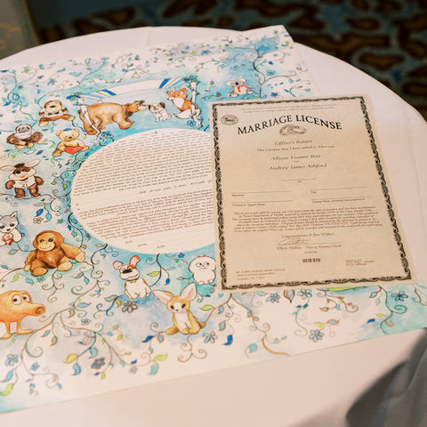 Allison and Andrew's Ketubah with Marriage Contract