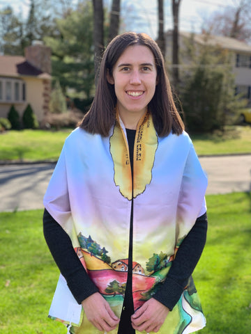 Emily in her custom tallit