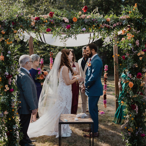 Rebecca and Vinayaka under the chuppah