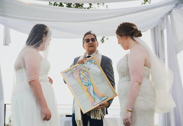 An interfaith, secular, atheist or agnostic ketubah is a great choice for a wedding.