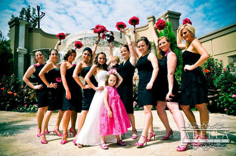 Bride and bridesmaids