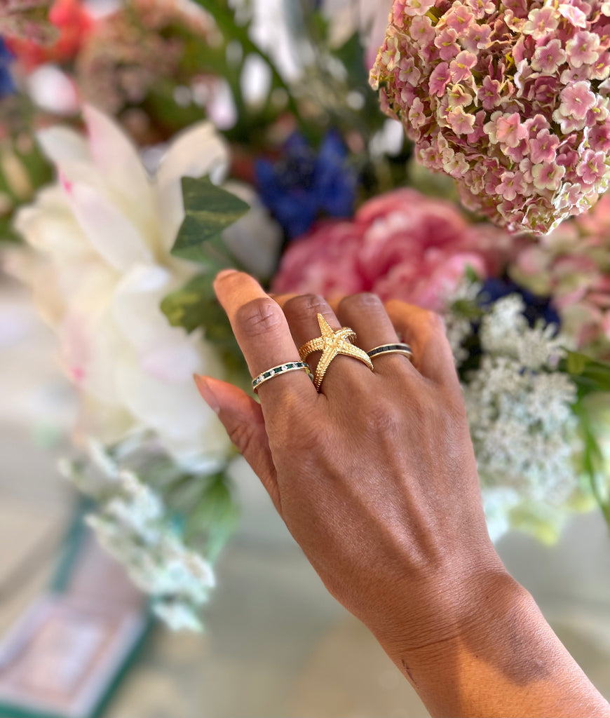 Starfish silver store ring