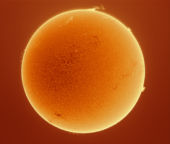 Image of the Sun taken through an H-alpha Filter