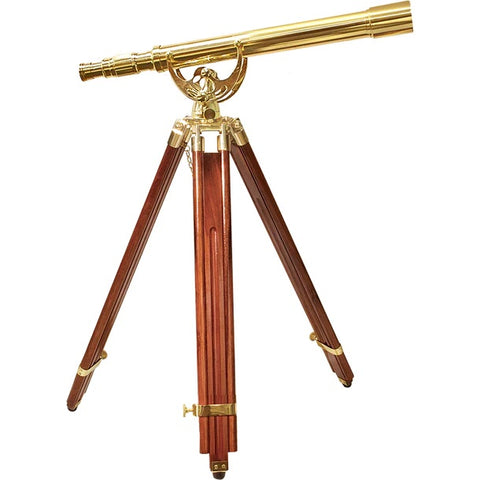 Barska 18x50mm Anchormaster Classic Brass Telescope with Mahogany Tripod Body