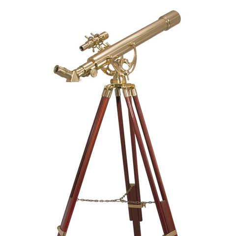 Barska 28x60mm Power Anchormaster Classic Brass Telescope with Mahogany Tripod Main Body