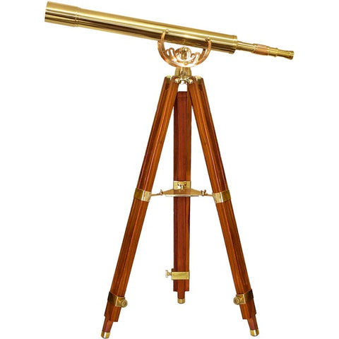 Barska 32x80mm Anchormaster Classic Brass Telescope with Mahogany Tripod Main Body