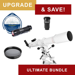 Upgrade and Save with Explore FirstLight 102mm Doublet Refractor Telescope - Ultimate Bundle Package - with EXOS EQ Nano Mount and Bonus Accessories