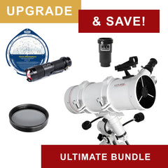 Upgrade and Save with Explore Scientific FirstLight 114mm Newtonian Telescope - Ultimate Bundle Package - with EQ3 Mount and Bonus Accessories