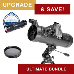 Upgrade and Save with National Geographic NT114CF 114mm Black Carbon Fiber Reflector Telescope - Ultimate Bundle Package and Bonus Accessories