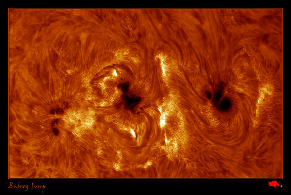 Image Captured Using the Lunt 152mm Doppler True Solar Telescope Balrog Soup