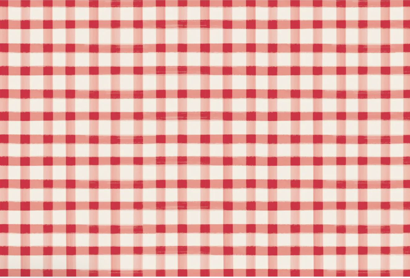 Red Painted Check Placemats