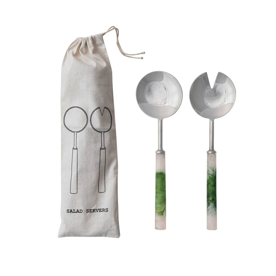 Marbled Resin Salad Servers