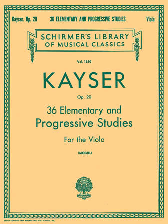 Kayser 36 Elementary and Progressive Studies for Viola