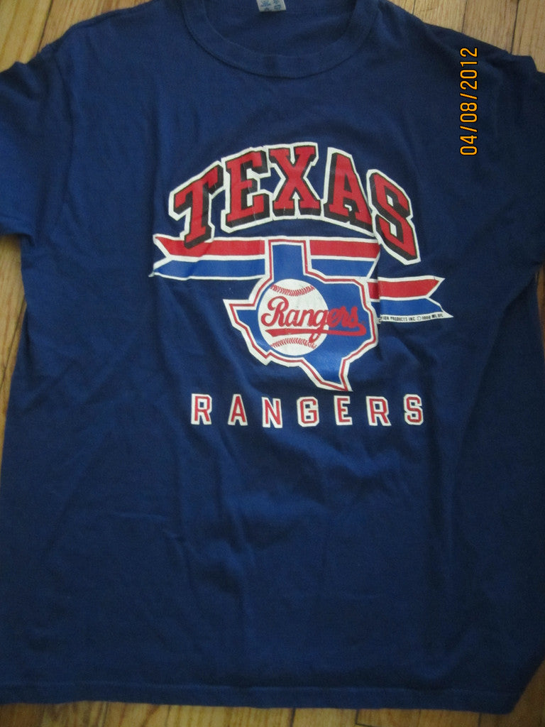 Lilmoxie — Texas Rangers Vintage 1988 Logo T Shirt XL By Champion 50% 50%
