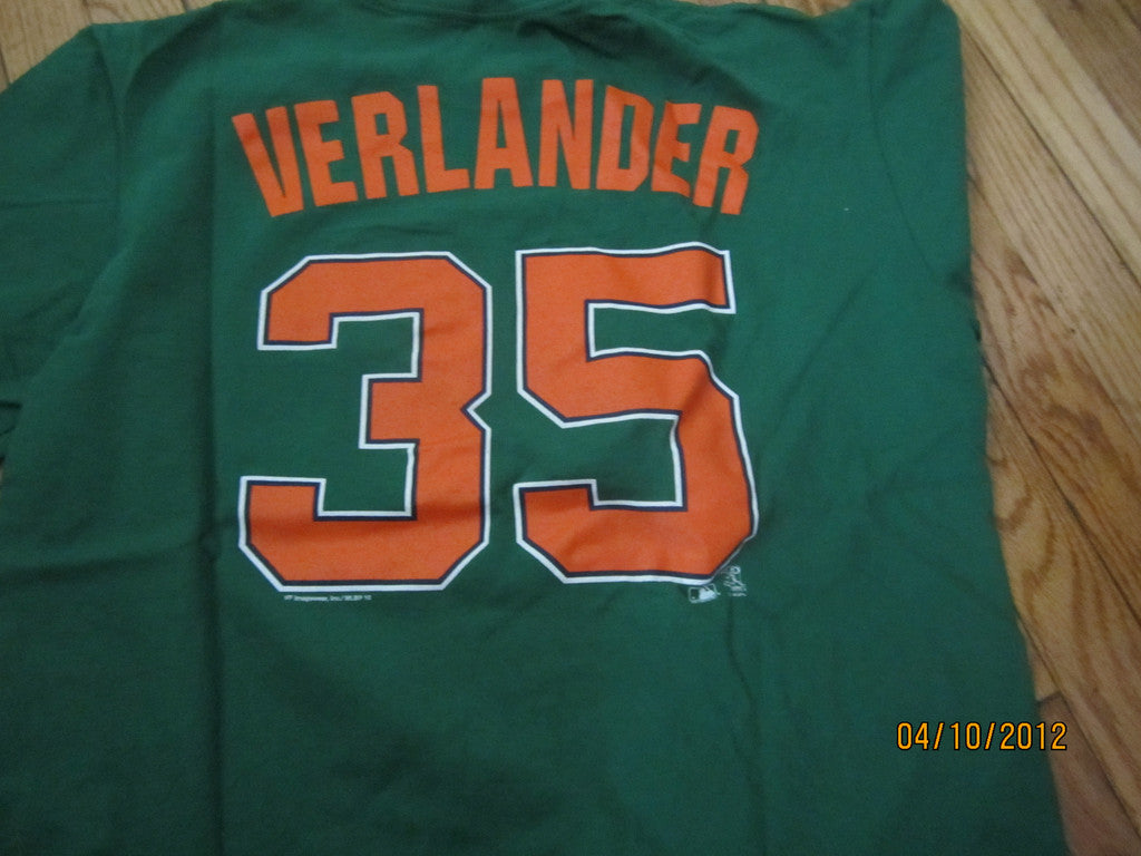 Lilmoxie — Detroit Tigers #35 Justin Verlander St Patrick's Day T Shirt  Large