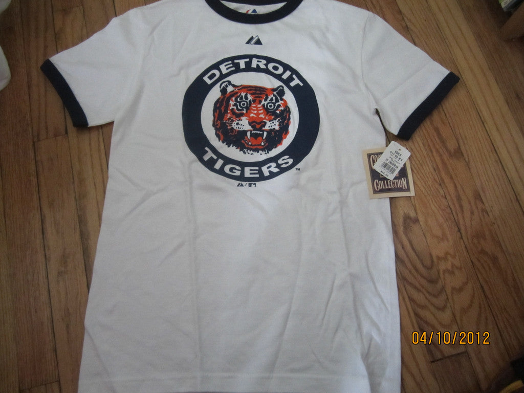 Lilmoxie — Detroit Tigers Old Logo Ringer T Shirt Small New W/Tag