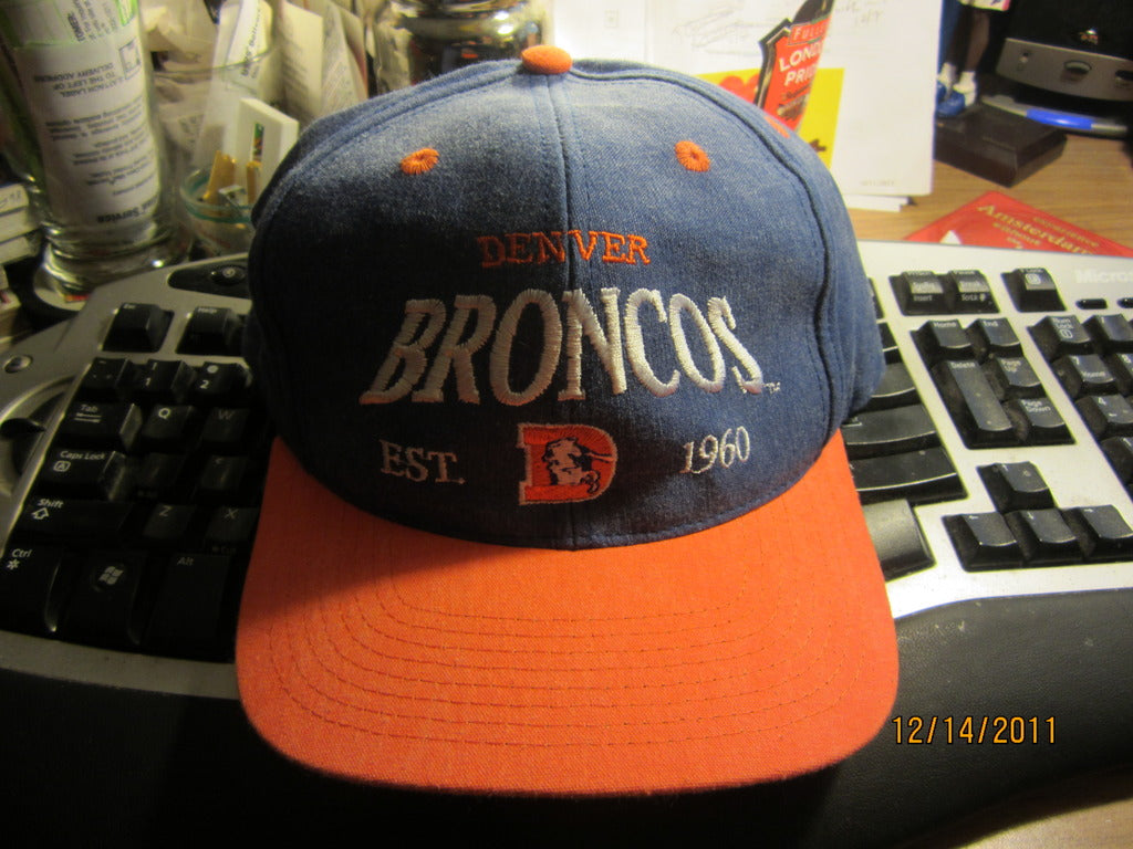 Vintage Script Denver Broncos NFL Cap Hat Old Logo Snapback