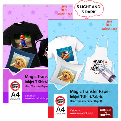 Iron on Fabric Transfer Paper (Magic Paper) - Light (20 Sheets) – Raima's  Market