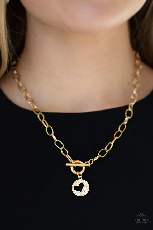 Heartbeat Retreat - Gold - Toggle - Heart - Necklace - Paparazzi Acces ...
