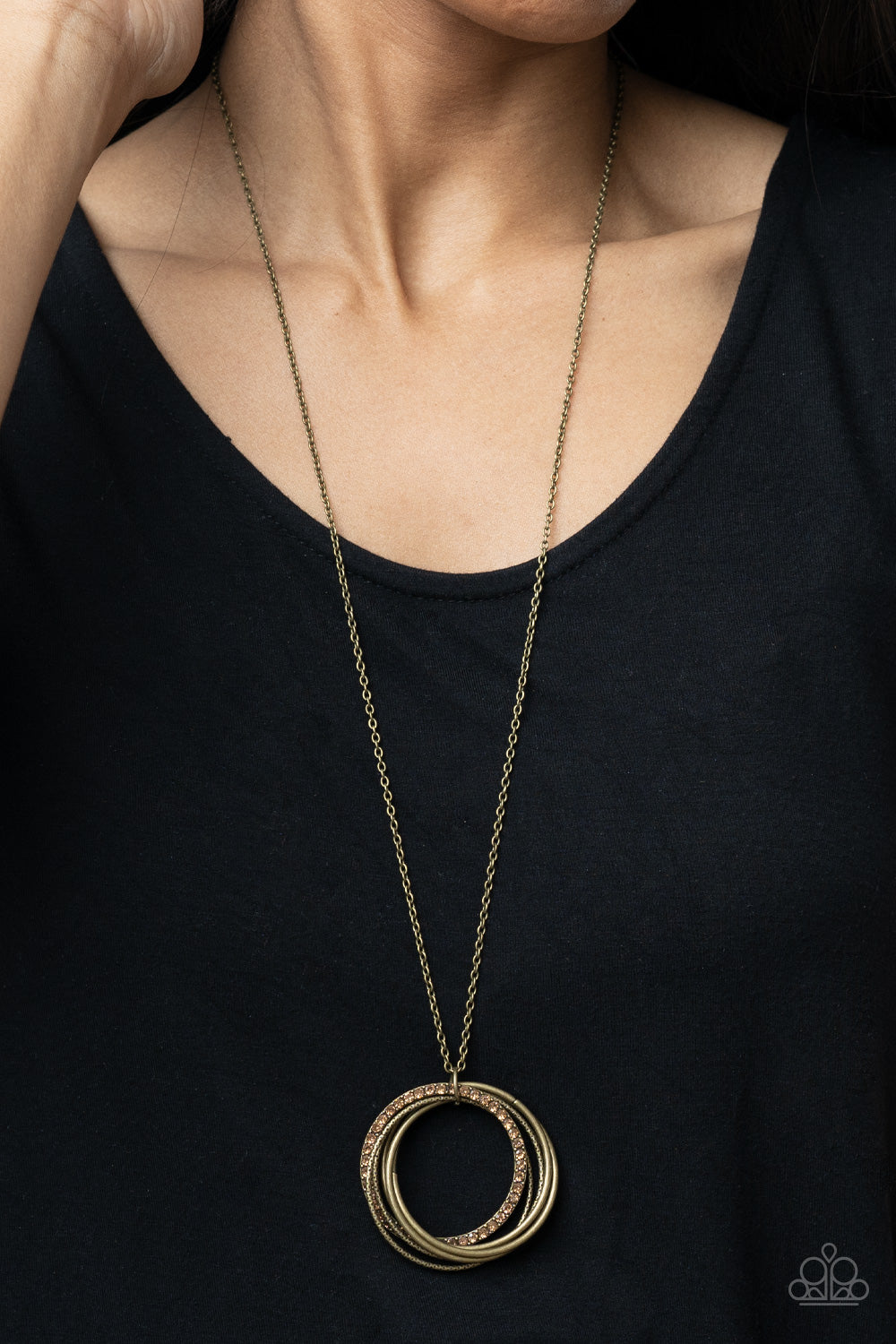 Harmonic Halos - Brass - Necklace - Paparazzi Accessories â Gemini Dreams Boutique